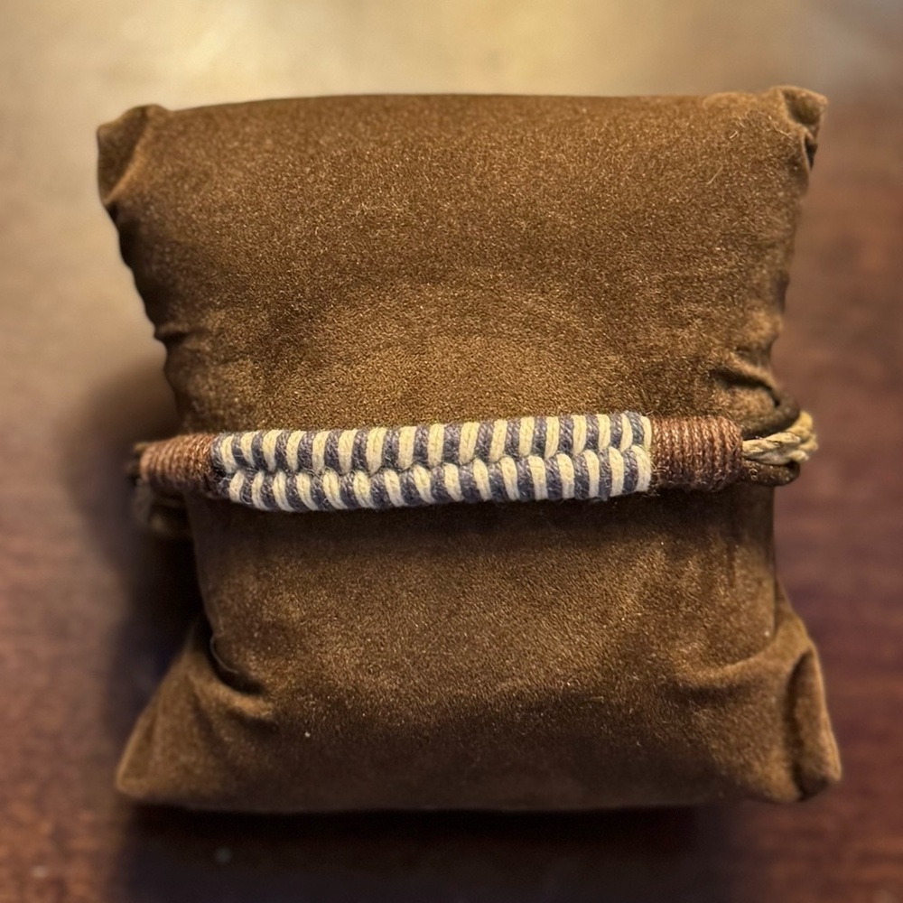 Light Blue, Tan & Dark Brown Rope Bracelet